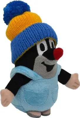 Produktbild von Der kleine Maulwurf mit Hose, blau-gelber Mütze, 14cm - Plüschtier Maulwurf