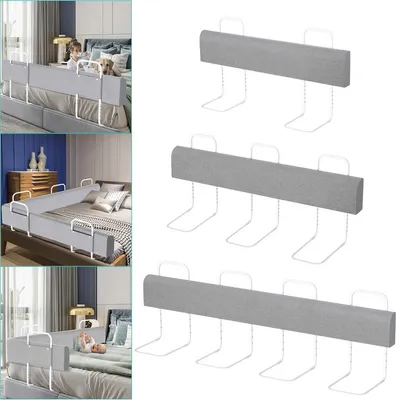 Obrázok produktu pre Jopassy 150 cm zábrana na posteľ zábrana na detskú postieľku Výškovo nastaviteľná ochrana proti vypadnutiu s 5 otvormi Detská zábrana na rodinnú posteľ a detskú postieľku Sivá