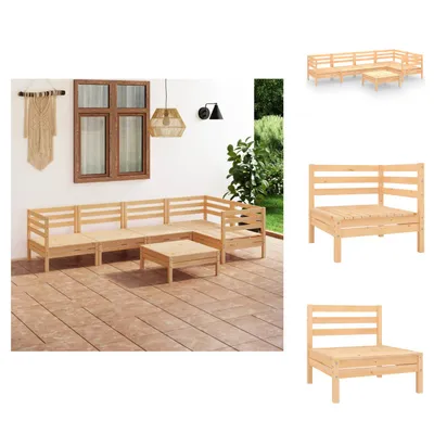 Produktbild von vidaXL 6-tlg. Garten-Lounge-Set Kiefer Massivholz -  Gartenmöbel-Sets