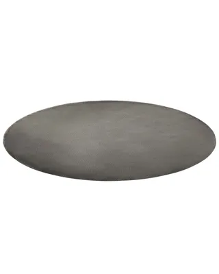 Produktbild von BELIANI Teppich Dunkelgrau Viskose Baumwolle ø 140 cm Kurzflor Glatt Handgewebt Rund Wohnzimmer Schlafzimmer