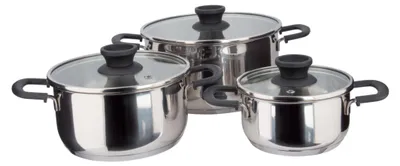 Produktbild von Ernesto® Topfset Induktion Töpfe Brattopf stapelbar 3-teilig mit Literskala