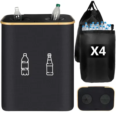 Produktbild von Recyclingbehälter, große Kapazität, geruchshemmendes Design, schwarz