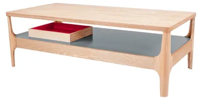 Immagine prodotto di Tavolino da caffè Addison I in frassino con ripiano grigio 120x60 cm