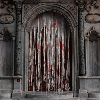 Produktbild von Spukhausschleier 3 Teile - 1 x 165 m - Außenpartydekoration Horrorhaus Eingangsbegleiter
