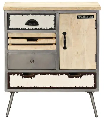 Imagen del producto de Mueble aparador vidaXL, madera maciza de mango y acero, 65x33x76 cm