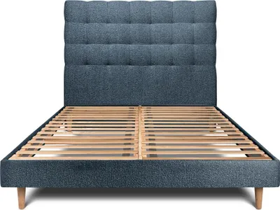 Productafbeelding van Bed met gestoffeerd hoofdeinde – Bouclé-stof - 200 x 200 cm