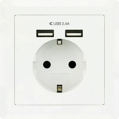 Immagine prodotto di Spina a muro con 2 porte USB NANOCABLE 10.35.0010 5V/2,4A Bianco