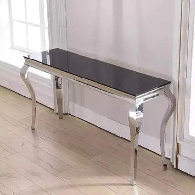 Image de Métal Sideboard acier inoxydable Tables console Sideboard de luxe Meubles de chêne