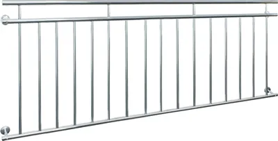 Produktbild von ECD Germany Französischer Balkon, 90x225 cm, mit 16 Füllstäben, glänzend, Balkongeländer aus Edelstahl