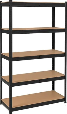 Image de Etagère de Rangement Noire 90 x 60 x H180cm - Rayonnage Métal Haute qualité 5 Plateaux Charges lourdes 1500kg INTEC