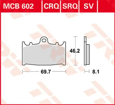 Obrázek produktu pro Klocki hamulcowe TRW Trw Sinter Mcb 602 Sv