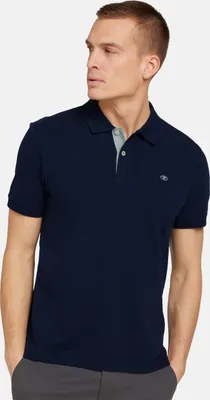 Produktbild von Tom Tailor Basic Contrast Kurzarm-poloshirt Blau S Herren Blau S