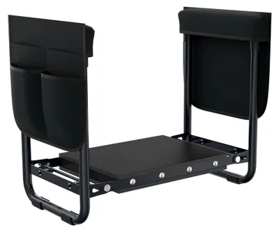Produktbild von Kniebank für Gartenarbeit 59x28x49cm Klappbar mit EVA-Schaumkissen und Werkzeugtasche, Tragfähigkeit bis 150 kg, Anthrazit