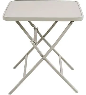 Produktbild von Gartentisch Balkontisch GARDEN PLACE Eve beige 70 x 70 x 74 cm anthrazit mit Tischplatte aus Glas, pulverbeschichtetes A