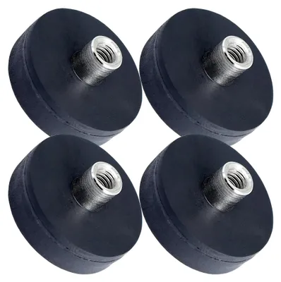 Produktbild von 4 Stück Gummierte Neodym-Magnete D 22mm mit M4 Gewindebuchse und 5 KG Zugkraft