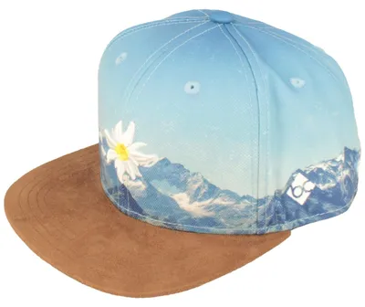 Bavarian Caps Baseball-Cap "Edelweiß Bergliebe" Alpenprint in blau