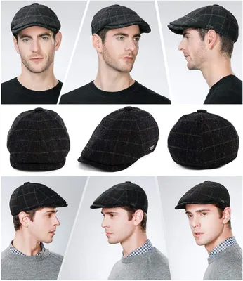 Obrázek produktu pro Klobouk s náušníky, vyrobený z vlněné tkaniny tweed, zimní čepice, vhodná pro outdoorové aktivity