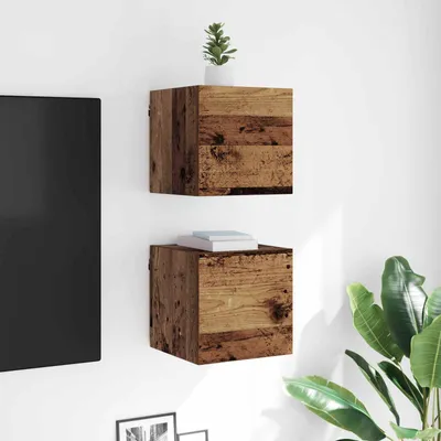 Produktbild von "Schlussverkauf" TV-Schränk hochwertigem - TV-Lowboard - Max. Gewicht: 60 kg - Altholz 30,5x30x30 cm Holzwerkstoff  C14512