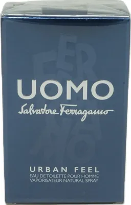 A product box for Salvatore Ferragamo Uomo Urban Feel Eau de Toilette.