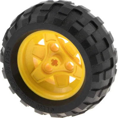 Produktbild von 1x Lego Technic Rad 68.7x34R schwarz Felge 43.2x26 gelb 61480 41896c03