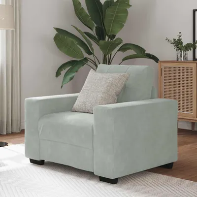 Produktbild von Möbel Sessel Hellgrau 60 cm Samt - Klassische Sofas 4105098