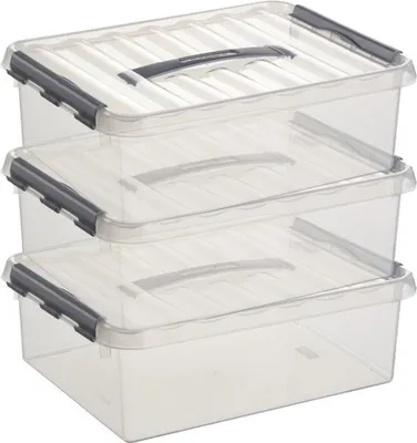 Immagine prodotto di Sunware Q-line box trasparente/grigio 10 litri - set di 3 pezzi