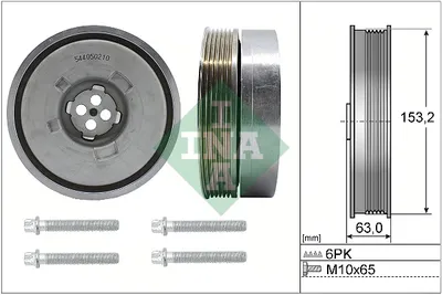 Produktbild von INA Riemenscheibensatz Kurbelwelle 544 0502 20 für BMW 1 Schrägheck (F20) 63mm 153mm