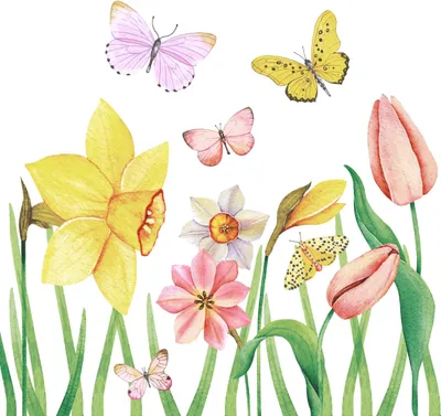 Produktbild von 20 Servietten Butterfly Meadow - Schmetterlinge an Frühlingsblumen 33x33cm