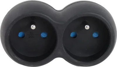 Obrázok produktu pre 2-zásuvkový elektrický rozbočovač, čierny, 3680 W, 16 A