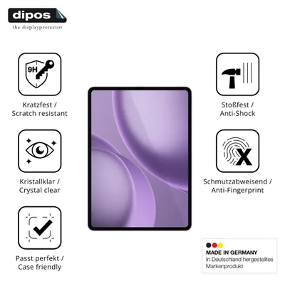 Produktbild von 2x Schutzfolie für Oppo Pad 5 Pro - Anti-Shock 9H Folie dipos Glass Kunststoffglas