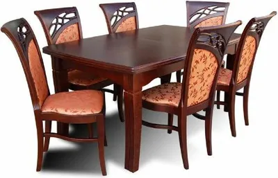 Immagine prodotto di Tavolo da pranzo + 6 sedie Set da sala da pranzo Gruppo da pranzo Tavoli Nuovo Z29