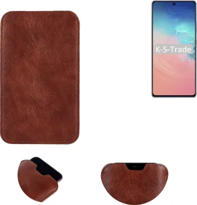 Produktbild von K-S-Trade Schutzhülle Handyhülle kompatibel mit Samsung Galaxy S10 Lite Handytasche Kunstleder Sleeve in braun