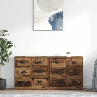 Obrázek produktu pro vidaXL Komody, 2 kusy, imitace starého dřeva, 70 x 35,5 x 67,5 cm, dřevovláknitá deska