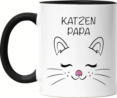 Produktbild von Katzen Papa Tasse Schwarz Katzen-Papa Geschenk Katzenliebhaber Katzenbesitzer Katzen Kätzchen Kaffeetasse
