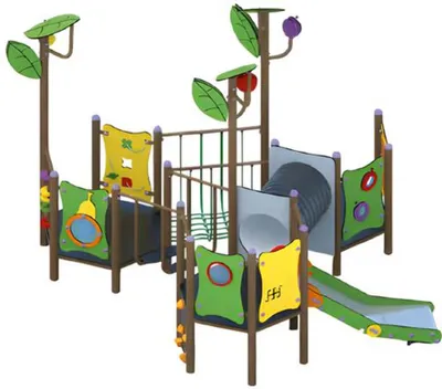 Produktbild von Spielplatz  Versteckplatz Rutschenturm Kletterstange Spielbrücke Kletterparcours