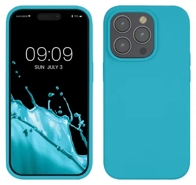 Produktbild von kwmobile Handyhülle für iPhone 14 Pro Hülle, für iPhone 14 Pro Case - Hülle Silikon - kabelloses Laden - Cool Glacier