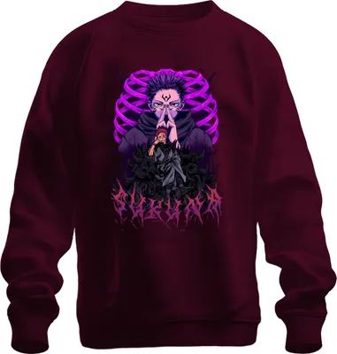 Produktbild von Sukuna Itadori Jujutsu Kaisen Anime Fluchkönig Otaku Geschenk Uni Sweatshirt Pullover, Burgundy, M