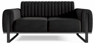 Produktbild von Selsey Parissa - Sofa, Samt Schwarz schwarze Füße, 164 cm