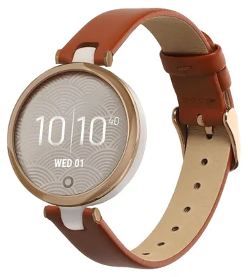 Produktbild von kwmobile Echtleder Uhrenarmband für Garmin Lily Sport Armband - Ersatzarmband für Fitnesstracker - Wechselarmband Smartwatch - Braun