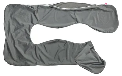 Image de Housse en velours pour coussin de grossesse BabyUniverse type U - Gris foncé