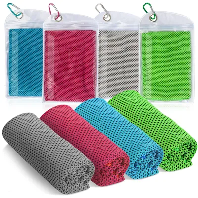 Productafbeelding van Set van 4 Koelende Handdoeken - Sneldrogend voor Sport en Fitness