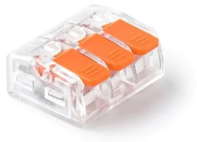Produktbild von Schnellverbinder mit Hebel 3x 0,2-4,0 mm² transparent E.4191T /100 Stück/