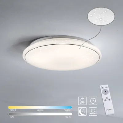 Produktbild von JUST LIGHT LED Deckenlampe JUPITER Ø59cm Sternenhimmeloptik, dimmbar per Fernbedienung, CCT weiß Wohnbereich, z.B. Wohnzimmer, Schlafzimmer, Flur, Büro & Arbeitszimmer