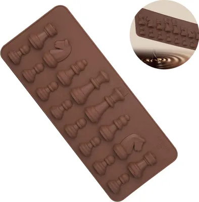 Produktbild von Silikon Schokoladenform Internationale Schach Formen Schokolade Kuchen Gelee Eis Fondantform Backen für DIY Candy Topper Dekoration