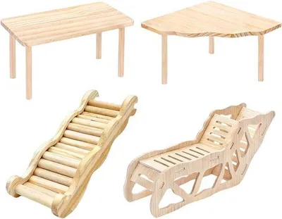 Productafbeelding van Houten Klimspeelgoed - Knaagdier Speeltjes - Kooi Verrijking - Natuurlijk Hout - 32x17x6 cm - Niet gespecificeerd
