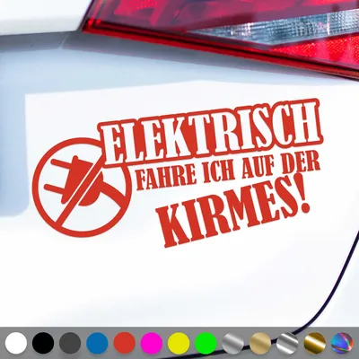 Produktbild von PantherPixel Elektrisch Aufkleber Fahre Ich Auf Der Kirmes Sticker Auto Geschenkidee Farbe Rot