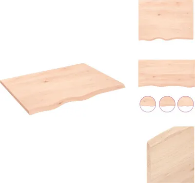 Produktbild von vidaXL Wandregal 80x60x2 cm Massivholz Eiche Unbehandelt -  Wandregale