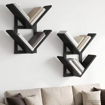 Produktbild von Maison Exclusive - Wandregal 2 stk. Schwarze Eiche 43 x 15 x 47 cm Holzwerkstoff