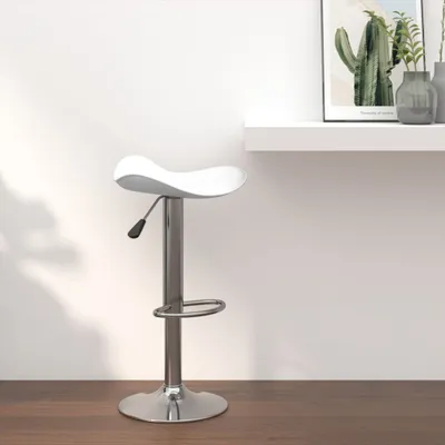 Produktbild von Möbel Barhocker Weiß Verchromter Stahl und Kunstleder  - Barhocker 335079