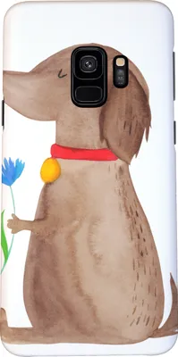 Produktbild von Mr. & Mrs. Panda Samsung Galaxy S9 Handyhülle Hund Blume - Weiß - Geschenk, Smartphone Hülle, Sprüche, Handycover, Hunde, Cover, Süß, Vierbeiner